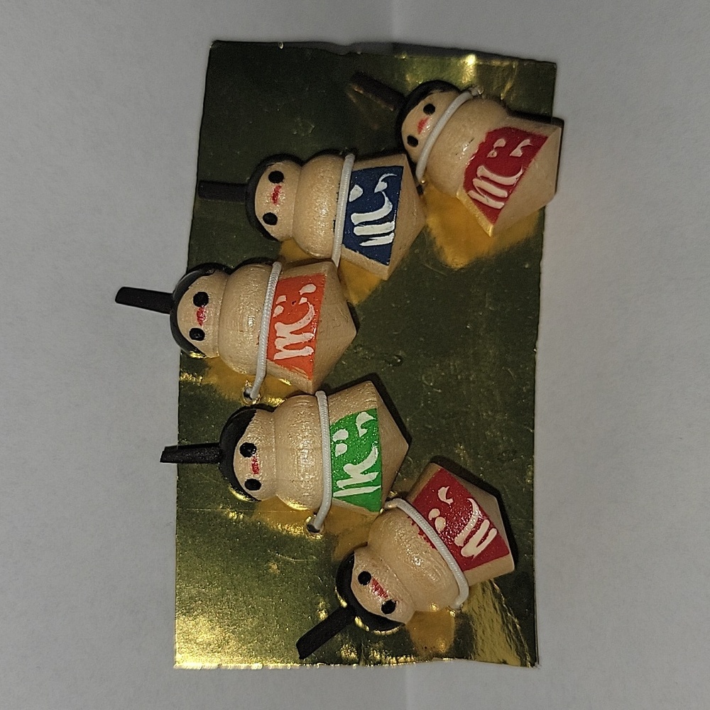 Vintage Japanese Kokeshi Spinning Sumo Wrestler Dolls – Set of 5 – Hand-Painted